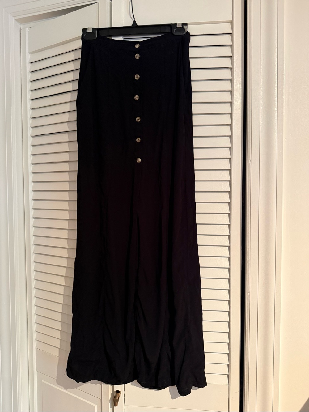 H&M Black Button-Front Maxi Skirt
